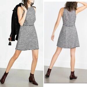 Zara Tweed Fringe Dress
